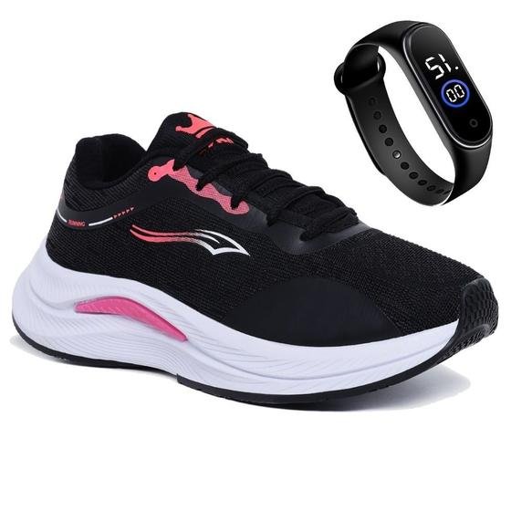 Tênis Feminino Yes Basic Sport para Caminhada e Academia + Relógio LED