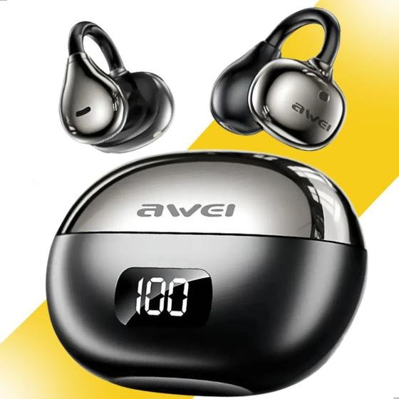 Fone Bluetooth Awei TZ50 Esportivo com Clip de Orelha, IPX6 e Visor de Bateria