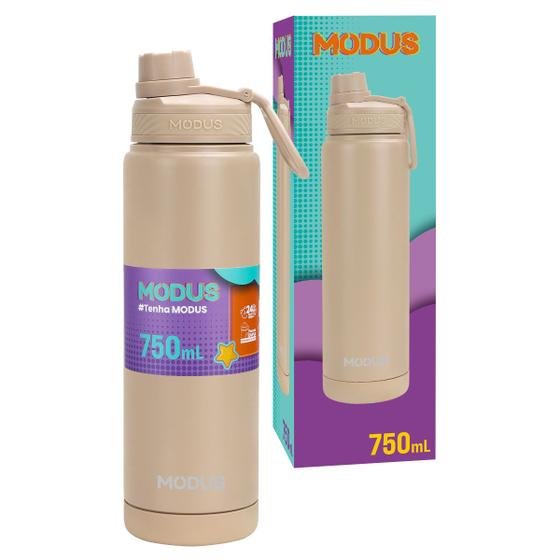 Garrafa Térmica MODUS Aço Inox 750 ml Parede Dupla com Base de Silicone