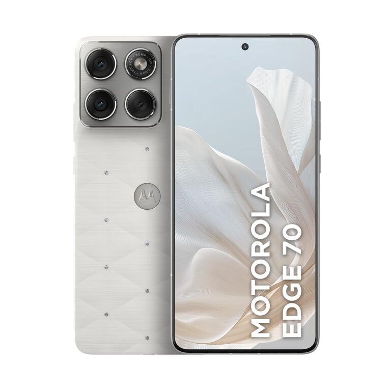 Smartphone Motorola Edge 70 5G Crystals by Swarovski - 512GB 12GB RAM + 12GB RAM Boost, Ultrafino, 3 cameras 50MP e tela extreme Amoled 120hz - Cloud Dancer
