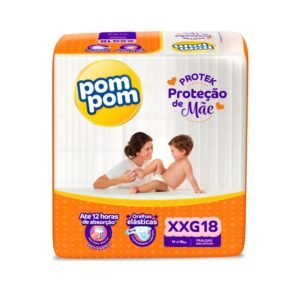 Fralda Pom Pom Protek Proteção de Mãe Jumbo XXG – 18 Unidades