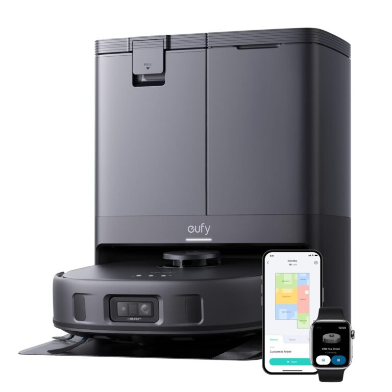 eufy X10 Pro Robô Aspirador e Passa Pano,Esfregão Sempre Úmido,8000Pa, Lava Seca Reabastece Autosecagem 45°C,Navegação e Evita Obstáculos com Visão por IA e Laser LiDAR,Ideal para Pets, 220v