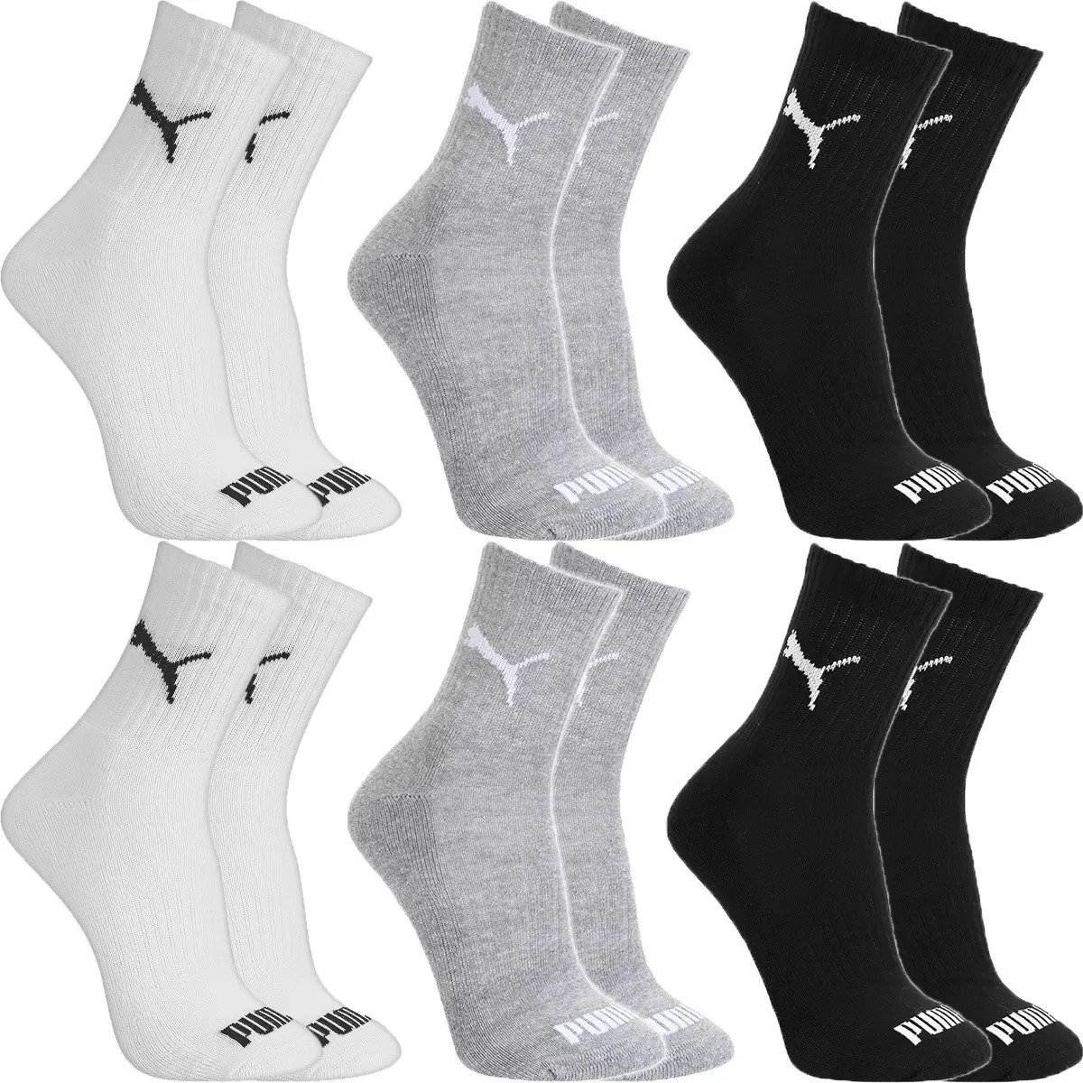 Kit 6 Pares de Meias Puma Algodão Cano Médio Atoalhado
