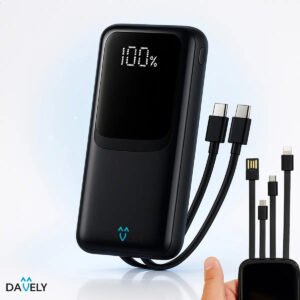 Power Bank Davely 20.000mAh 22,5W com Display Digital e Carga Rápida