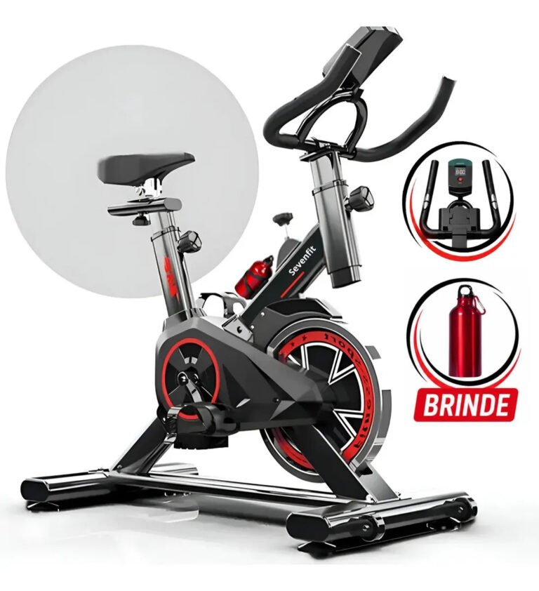 Bicicleta Ergométrica Spinning 6kg Sevenfit Preto e Vermelho