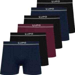 Kit 6 Cuecas Boxer Lupo Sem Costura Microfibra Original