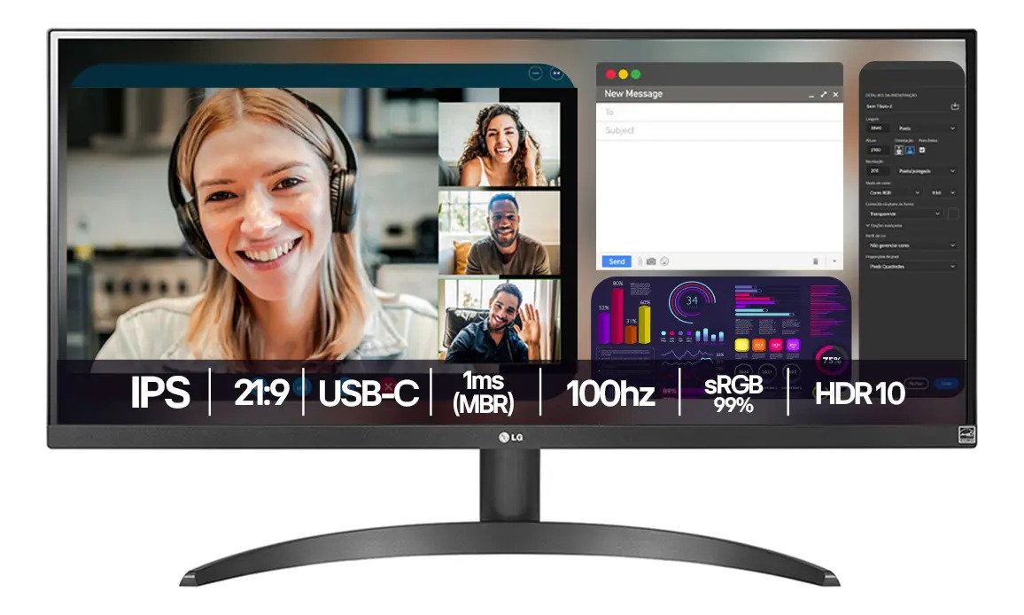 Monitor LG UltraWide 29" IPS 21:9, HDR10, sRGB 99%, 100Hz – 29WQ500B