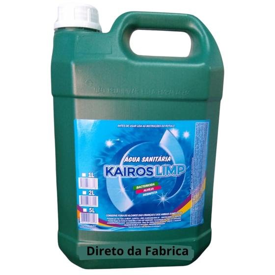 Água Sanitária KAIROSLIMP 5 Litros - Alvejante, Desinfetante, Bactericida