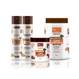 Kit Explosão de Óleos Africanos (Shampoo, Condicionador, Máscara e Creme)