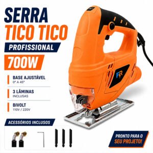 Serra Tico-Tico Profissional 700W com Base Ajustável e 3 Lâminas