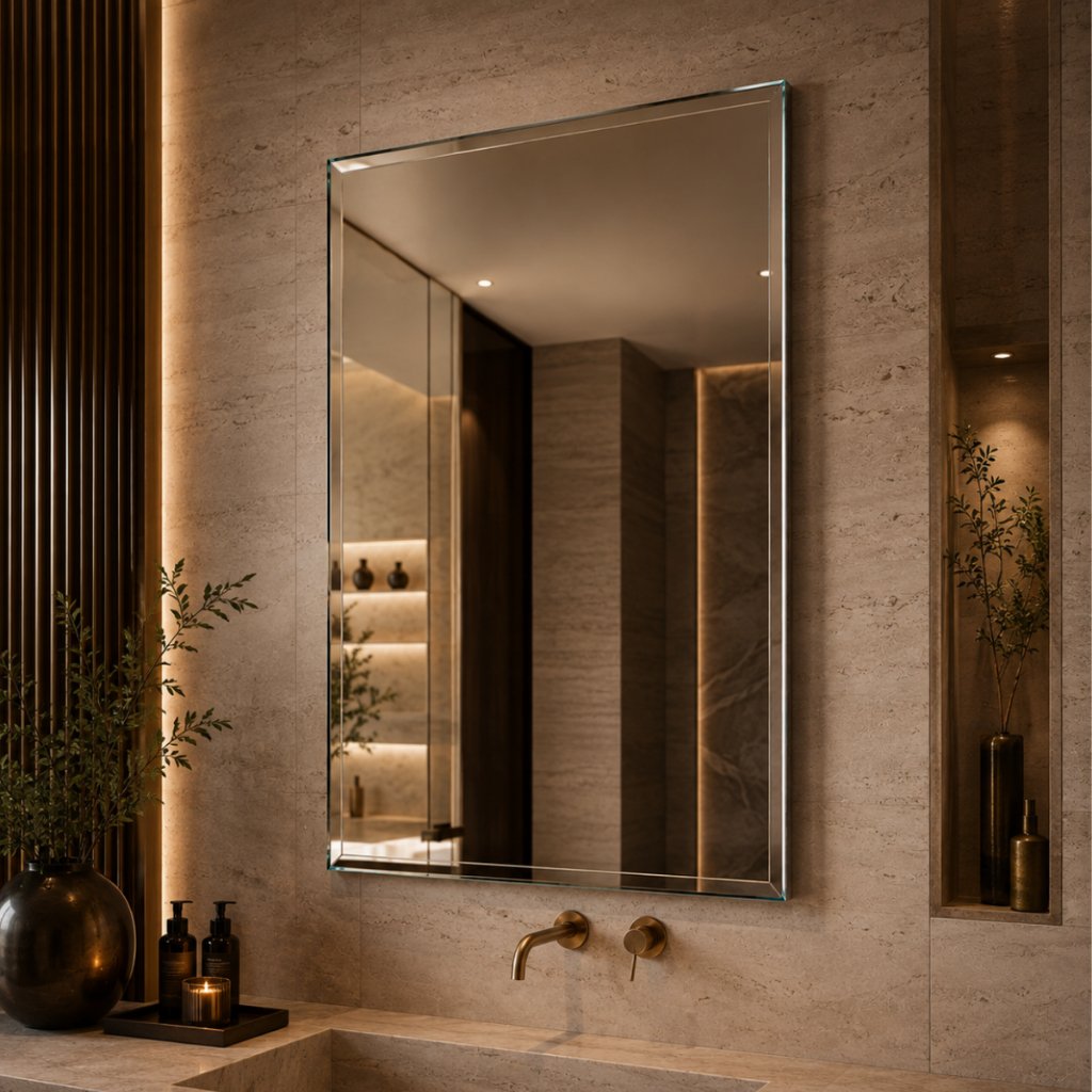 Espelho Mirano Paris 80x40cm Bisotê Grande Banheiro Lavabo