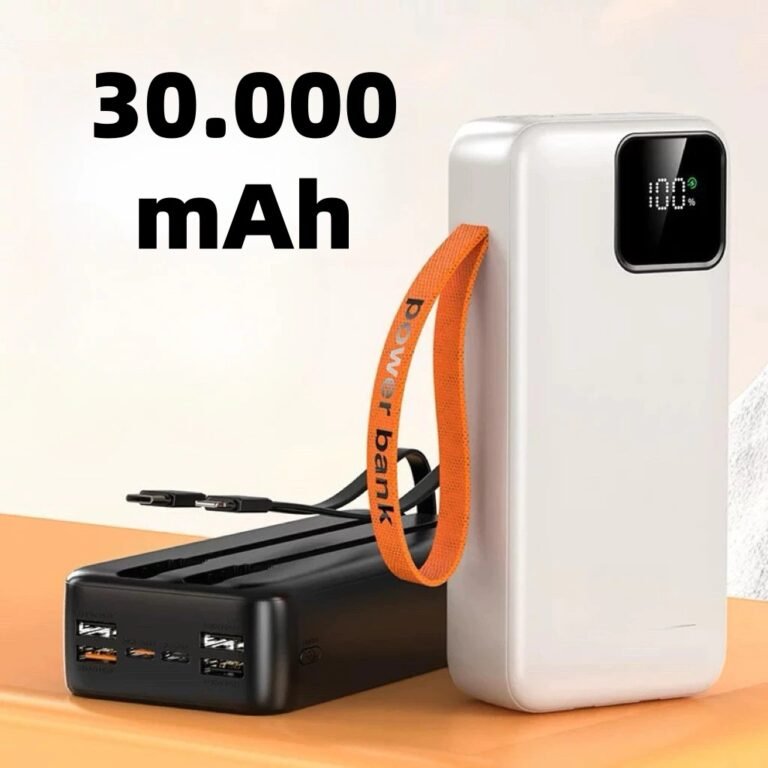Power Bank 30000mAh Carregamento Ultrarrápido 22,5W PD