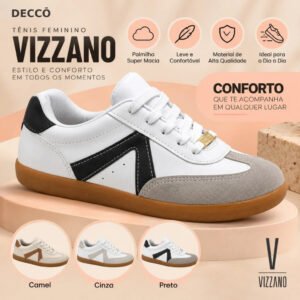 Sapato Feminino Vizzano Casual Modelagem Clássica Solado Sintético Original