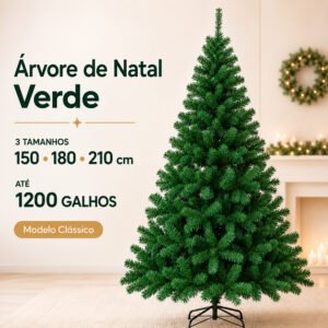Árvore de Natal Pinheiro Verde 1,5m 1,8m 2,1m 450 800 1200 Galhos Tradicional Decoração de Natal